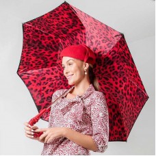 Зонт «Леопардовый» красный с черным