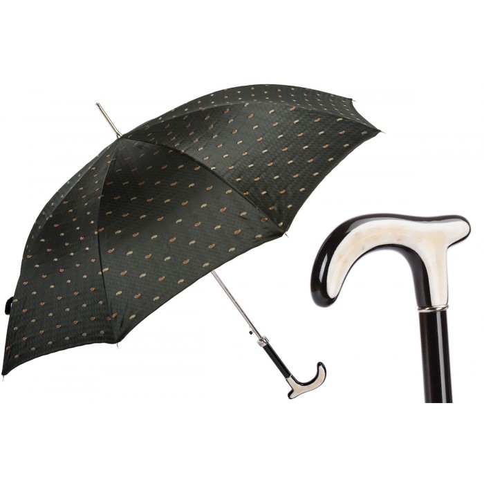 Зонт Pasotti «Пейсли» с ручкой из рога