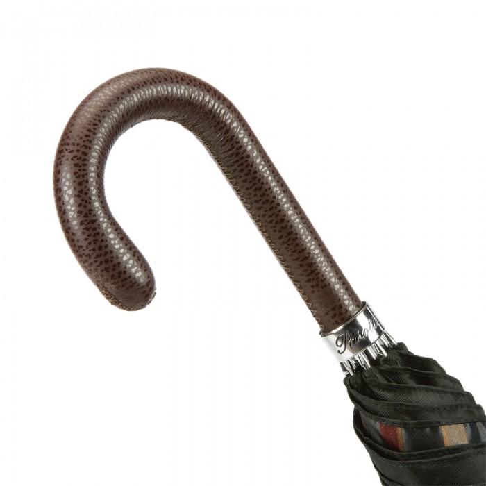 Зонт Pasotti «Пейсли» с кожаной ручкой