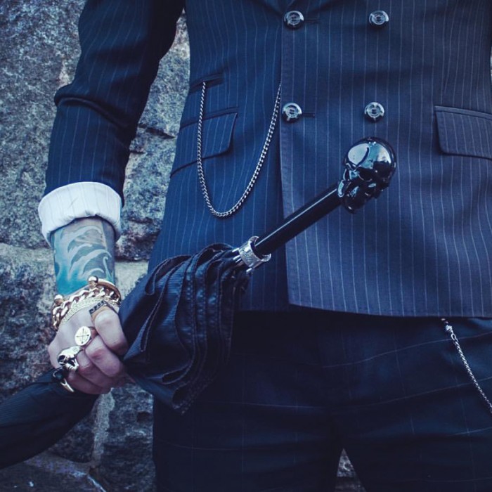 Зонт Pasotti «Черный череп»