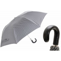 Зонт складной «Пье-де-пуль» с кожаной ручкой