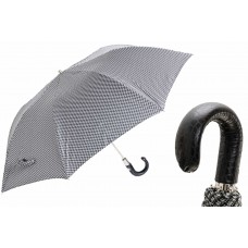Зонт складной «Пье-де-пуль» с кожаной ручкой