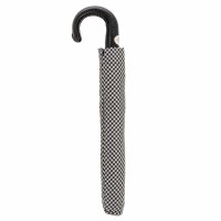 Зонт складной «Пье-де-пуль» с кожаной ручкой