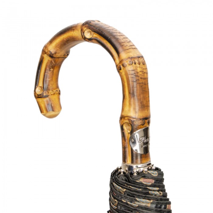 Зонт Pasotti складной «Пейсли» с бамбуковой ручкой