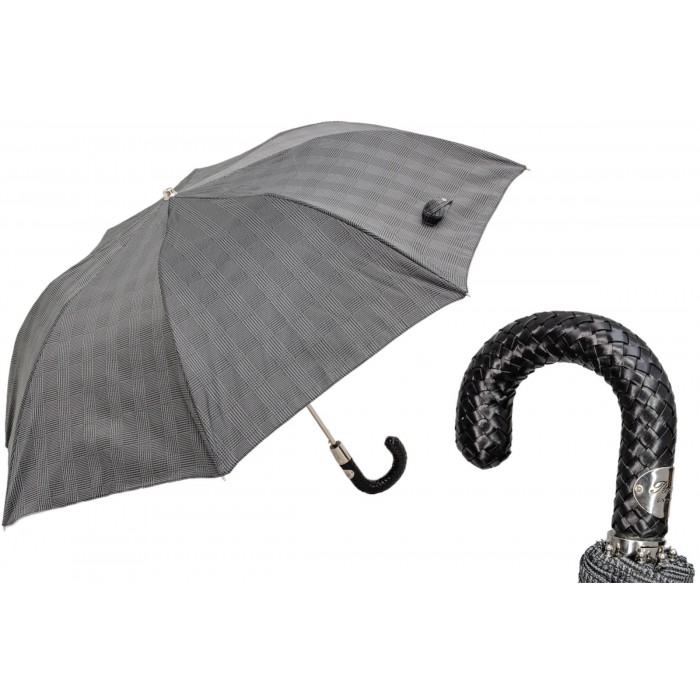 Зонт Pasotti складной «Милфорд» с плетеной ручкой