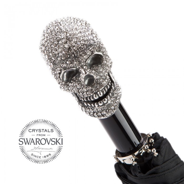 Зонт Pasotti складной «Череп Swarovski®»